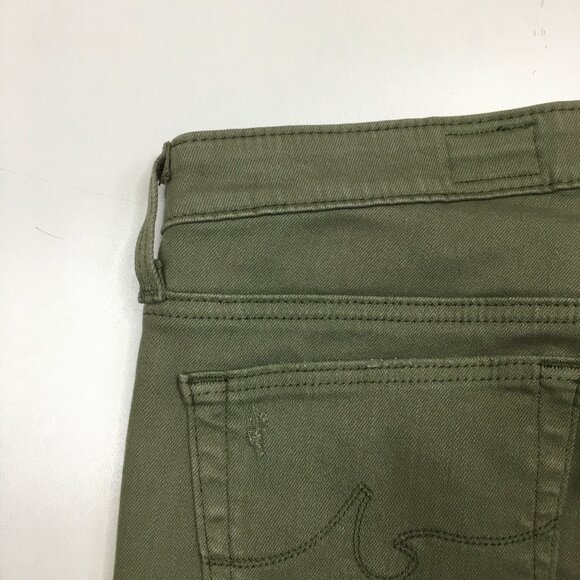 AG ADRIANO GOLDSCHMIED Green Distressed The Legging Ankle Super Skinny Jeans - Picture 10 of 13